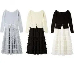 セルフォード　フリルティアードニットドッキングワンピ　36