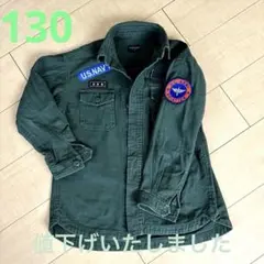 130.U.S. NAVY パッチ付き長袖シャツ