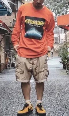 blazzworks ロンT straight Tシャツ　オレンジ mol53のサムネイル
