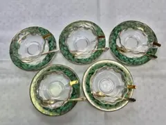 【美品】クリヤマ（KURIYAMA）デザートカップ＆ソーサー＆スプーン5客セット