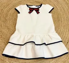 ♡Janie and Jack2T90ワンピースリボン白紺ジャニーアンドジャックのサムネイル