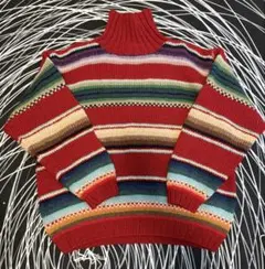 オーヘンリー　カジュアル　ハイネックニット　マルチカラー　秋服レディース