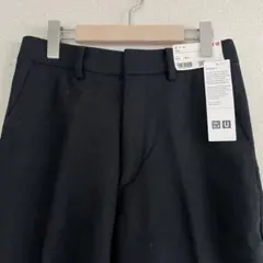 未使用タグ付！UNIQLO U ウールブレンドテーパードパンツ w61 ネイビー