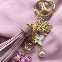 【限定色】バレリーナとタッセル　ビジュー　バッグチャーム　キーホルダー　きらきら