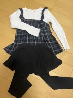 120サイズ チェック柄 レイヤードセット