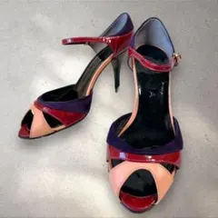ダイアナ DIANA パンプス オープントゥ セパレート エナメル 23.㎝
