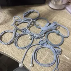 10個セット ヘアゴム 水色