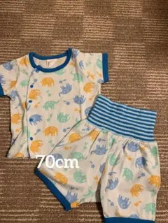 動物柄 ぞう ベビー パジャマセット ズボン 腹巻付き 半袖 70cm