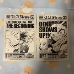 緑谷出久　爆豪勝己　ヒロアカ　原画展　入場特典　タブロイド風ステッカー