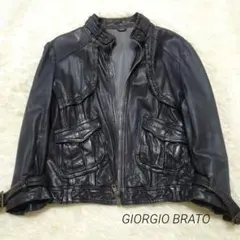 GIORGIO BRATO レザー ジャケット イタリア製ショート丈　ライダース