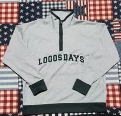 LOGOSDAYS グレー ハーフジップトレーナー
