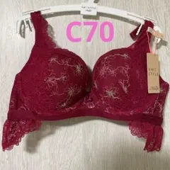 夢みるブラ　C70 レッド　ドリーミーポインセチア　アモスタイル