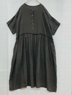美品 ネストローブ 完売品 ヘンプバルーンスリーブワンピース 半袖