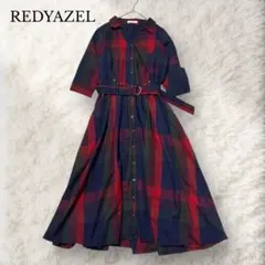 【レディアゼル】長袖レトロチェックワンピース　REDYAZEL M 秋コーデ