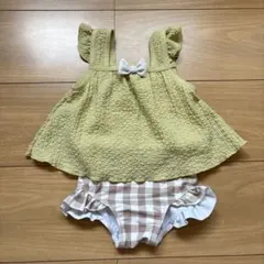 イエロー ベビー水着 フリル付き 95cm以下