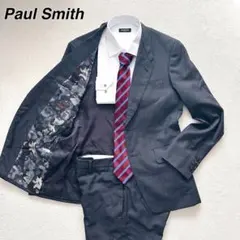 ポールスミス　スーツ　セットアップ　裏地花柄　グレー　Lサイズ　冠婚葬祭
