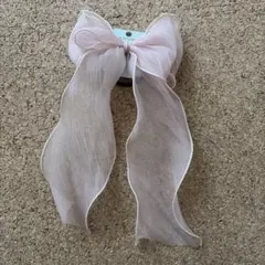 薄いピンク シフォンリボン ヘアアクセサリー