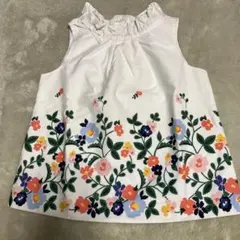 Janie and Jack 花柄刺繍 ノースリーブワンピース 2T(90cm)