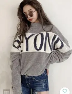 GYDA ベロアモールニットTOPS （グレー）