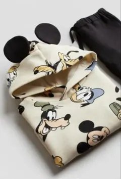 H&M ディズニー　ミッキープリントスウェット　セットアップ