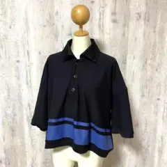 【NEONSIGN ネオンサイン】５分袖ポロシャツ　ワイド　ブラック　48のサムネイル