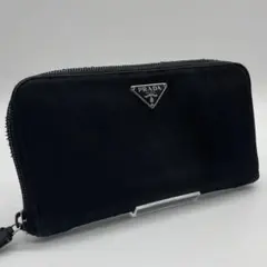 PRADA 長財布 三角ロゴプレート ナイロン ブラック ラウンドファスナーのサムネイル