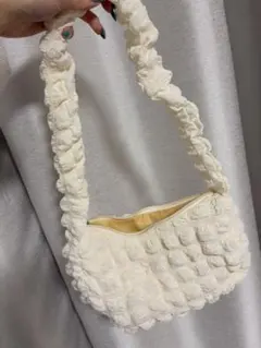 ホワイト バブルデザイン ショルダーバッグ