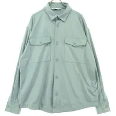 ZARA ミントグリーンシャツジャケット　フェイクスウェード　Lサイズのサムネイル