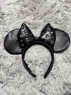 ミニーカチューシャ レザー調 スタッズ付 ディズニー