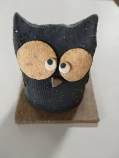 フクロウ型陶器製土香立皿