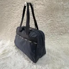 LeSportsac ボストンバッグ 肩掛け 紺 水玉 ドット 中古