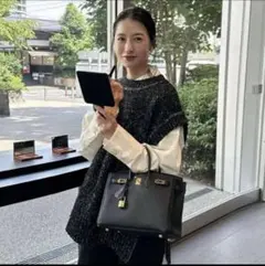 CLANE クラネ　サイドジップツイードニットべストのサムネイル