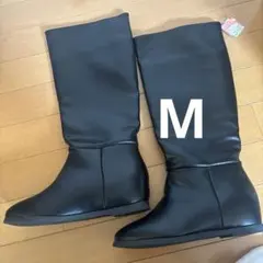 【新品未使用】アベイル　レースアップ ロングブーツ　Mサイズのサムネイル