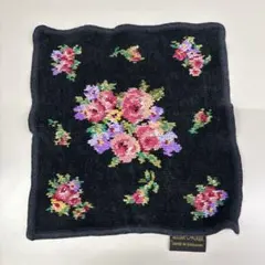Lake Alster レイクアルスター ハンカチ ドイツ製 花柄 ブラックのサムネイル
