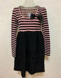 INGNI ストライプ柄 リボン付き ワンピース M