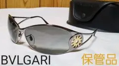 正規未レア ガクト着 ブルガリ トンドサン ロゴ メタルサングラス 黒 