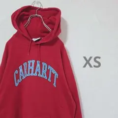Carhartt カーハート パーカー 赤 刺繍ロゴ スウェット 古着 メンズ