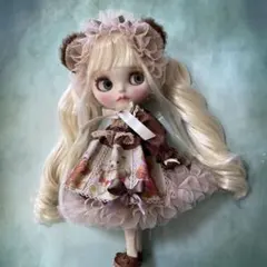 ブラウンのロリータくまちゃんʕ•ᴥ•ʔアウトフィット ブライス アイシードール
