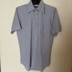 メンズ　ストライプ　半袖ワイシャツ