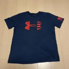 【UNDER ARMOUR】半袖Tシャツ ネイビーXL サイズ　アメリカ国旗