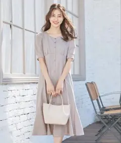 any SiS/【洗える】ストライプドビーレース ワンピース