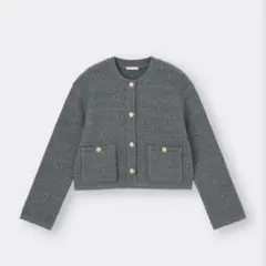 ダブルポケットニットジャケット GU M