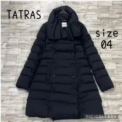 【良品】タトラス★ダウンコート　TERESA　黒　大きいサイズ　ロゴワッペン