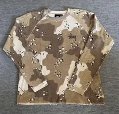 う*り様 Stussy サーマル カットソー 迷彩 ワッフル ロンT 短丈 Mサ