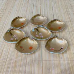 【はまぐり】小皿 食器 まとめ売り セット売り 金 蛤香合 銘々皿 号東紅