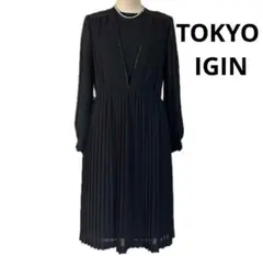 東京いぎん★ブラックフォーマル★ワンピース★L★11号★黒★膝丈★冠婚葬祭★長袖