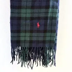 Ralph Lauren チェック柄マフラー ネイビー/グリーン