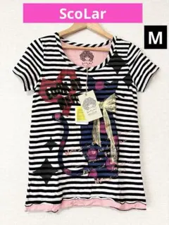 ❤️新品未使用❤️ScoLar スカラー半袖リバーシブルカットソーMオフホワイト