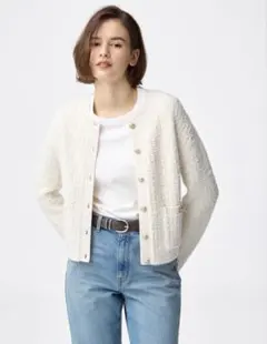 ツイーディーニットカーディガン