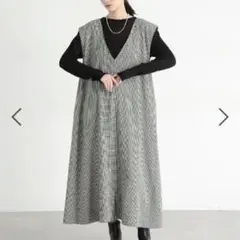 natural by clip リネンレーヨン フレア ジャンパースカート